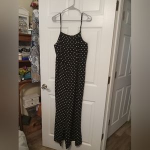 Shein Curve Women's 1XL Long Jumpsuit Polka Dot Spaghetti Straps Zipper …
